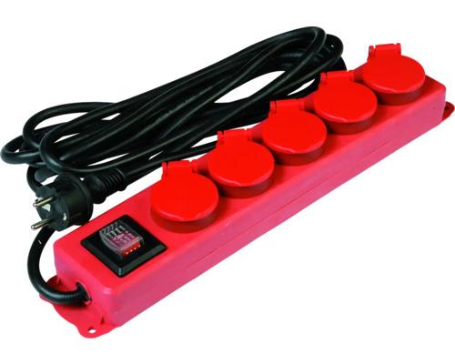 Steckdosenleiste 5-fach IP44 Schalter 3G1,5 rot 4,5 m Steckdosenleiste 5-fach IP44 Schalter 3G1,5 rot 4,5 m