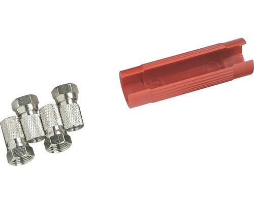 Koaxialstecker und Abisolierwerkzeug für Koaxialkabel