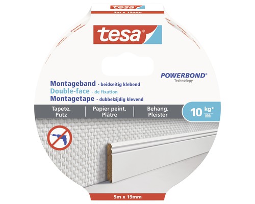 Tesa Montageband, beidseitig klebend, 5 m x 19 mm