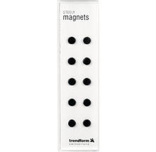 Zehn runde Magnete der Marke Trendform in einer Verpackung.