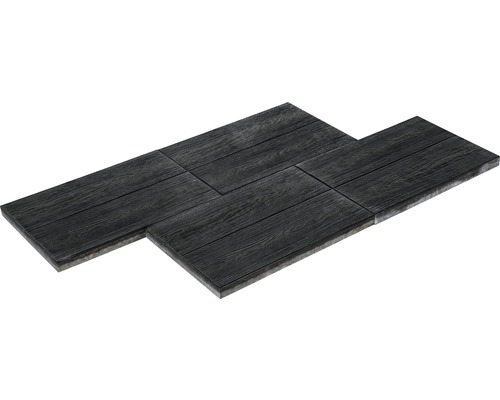 Beton Terrassenplatte iStone Lignum basalt 60 cm x 40 cm x 4 cm Mehrere Gehwegplatten mit Holzoptik