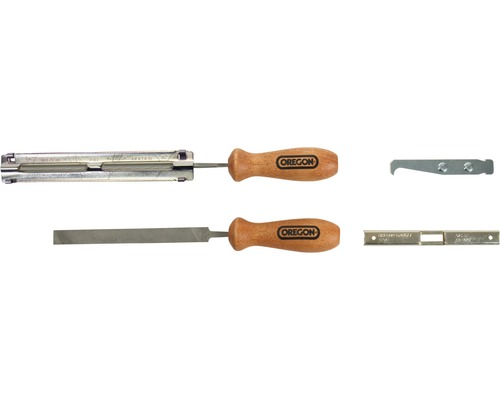 Oregon Kettensäge Schärfset mit Feile, Tiefenbegrenzerlehre und Führung