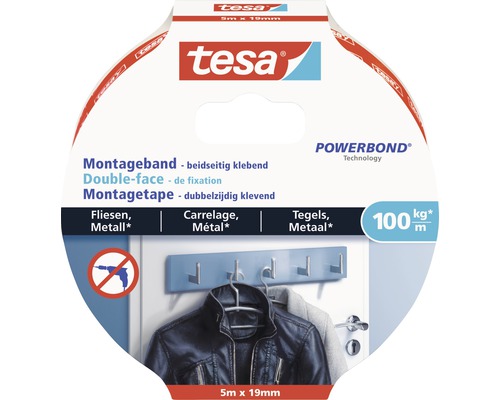 Tesa Montageband doppelseitig klebend 5m x 19mm