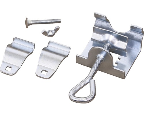 Rohrbefestigungsset mit Schraube, Flügelmutter und Halteklammern