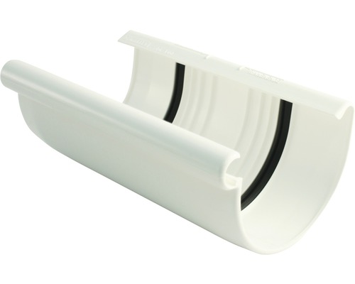 Marley Rinnenverbindungsschale Kunststoff halbrund Verkhersweiß RAL 9016 NW 100 mm Dachrinnenverbinder aus Kunststoff