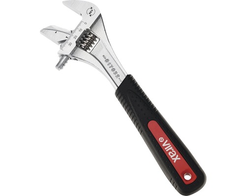 Rollgabelschlüssel 10'' Virax mit 2 in 1 Funktionsbacke für Rohre und Muttern Verstellbarer Schraubenschlüssel mit Griff von Virax