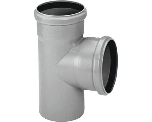 HT-EA Abzweig 87° DN 125/125 mm Graues T-Stück aus Kunststoff für Abwasserrohre
