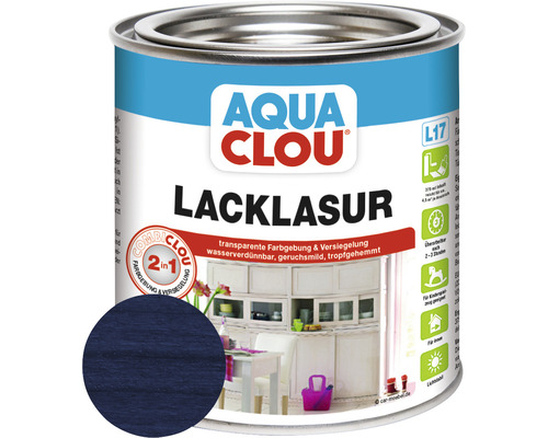 Clou Lack-Lasur Combi Aqua L17 blau 375 ml-0