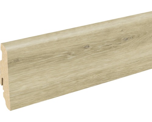 SKANDOR Sockelleiste Eiche gekälkt FOEI991 FU060L 19 x 58 x 2400 mm Fußleiste mit Holzstruktur