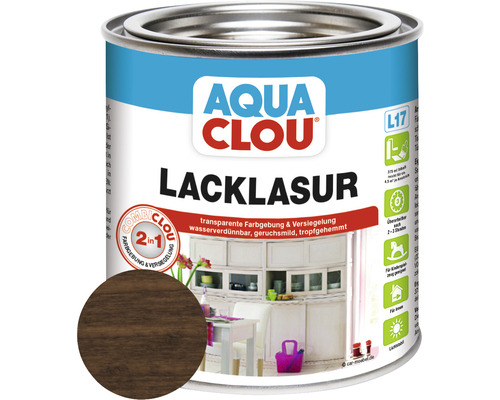 Clou Lack-Lasur Combi Aqua L17 eiche mittel 375 ml Aqua Clou Lacklasur Farblack Dose
