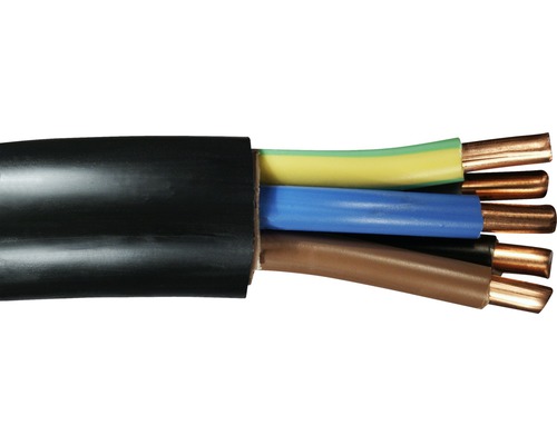 Erdkabel NYY-J 5x16 mm² schwarz Meterware Elektrokabel mit fünf Adern