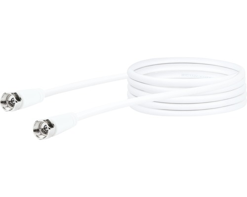 SAT Anschlusskabel (75 db) 2x F-Stecker 1,5 m weiß Schwaiger KVC215052 Weißes Koaxialkabel mit F-Steckern an beiden Enden