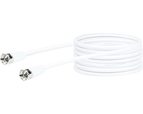 SAT Anschlusskabel (75 db) 2x F-Stecker 10 m weiß Schwaiger KVC299052 Weißes Koaxialkabel mit F-Steckern