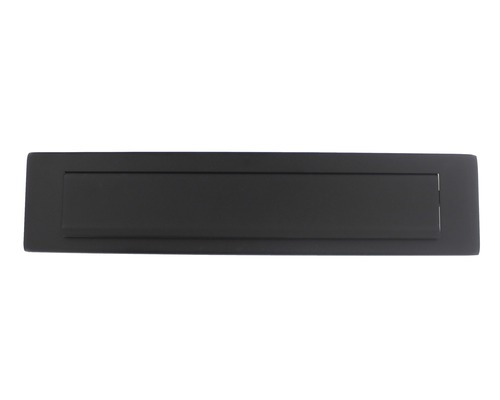 Briefkasten Briefeinwurf Intersteel eckig BxH 340/75 mm schwarz matt mit Klappe Briefkasteneinwurf aus Metall