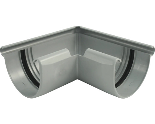 Marley Aussenecke Kunststoff halbrund 90° Fenstergrau RAL 7040 NW 150 mm Dachrinnenwinkel aus Kunststoff