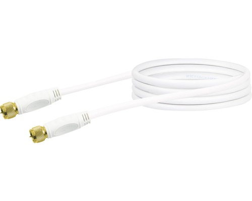 SAT Anschlusskabel (90 db) 2x F-Stecker 1,5 m weiß Schwaiger KVCHQ15532 Weißes Antennenkabel mit F-Steckern