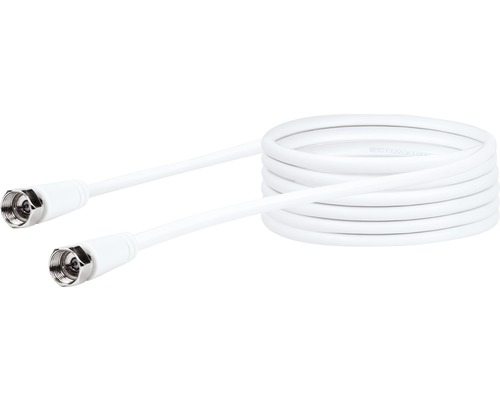 SAT Anschlusskabel (90 db) 2x F-Stecker 5 m weiß Schwaiger KVCHQ50532 Koaxialkabel mit F-Steckern