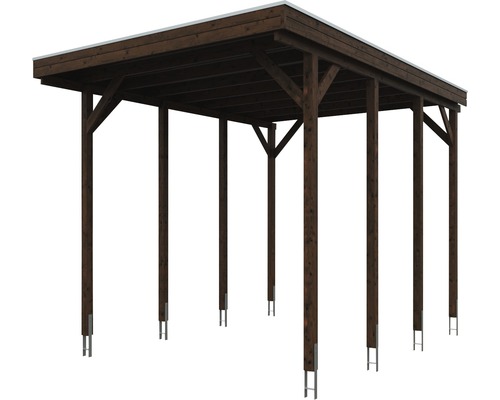 Holzcarport mit Flachdach