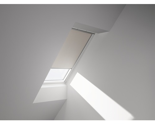 VELUX Verdunkelungsrollo uni hellbeige solarbetrieben Rahmen aluminium DSL M31 1085S