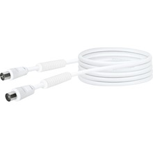 Weißes Koaxialkabel mit Steckern