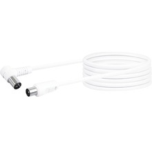 Weißes Antennenkabel mit Winkelstecker