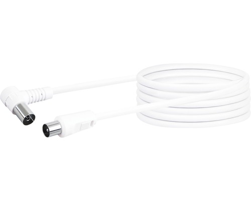 Weißes Antennenkabel mit Winkelstecker