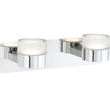 Doppelte Chrom-Wandleuchte mit zylindrischen Lampenschirmen