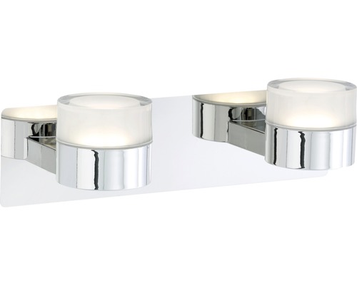 Doppelte Chrom-Wandleuchte mit zylindrischen Lampenschirmen