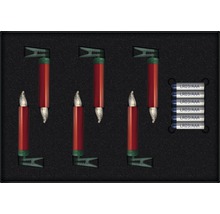 6er-Set kabellose LED Weihnachtsbaumkerzen Erweiterungs-Set Krinner Lumix Superlight Mini Metallic rot Lichterfarbe warmweiß inkl. Timerfunktion und Batterie