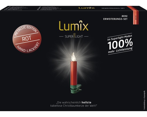Lumix Christbaumkerze Mini Erweiterungsset in roter Metallic Edition