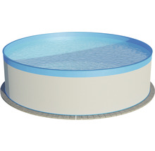 Aufstellpool Stahlwandpool-Set Planet Pool rund Ø 350x120 cm inkl. Sandfilteranlage, Leiter, Einbauskimmer, Filtersand & Anschlussschlauch weiß mit Overlap-Folie blau-thumb-0