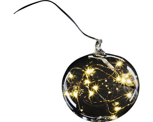 Dekorative Glaskugel mit integrierter Lichterkette.