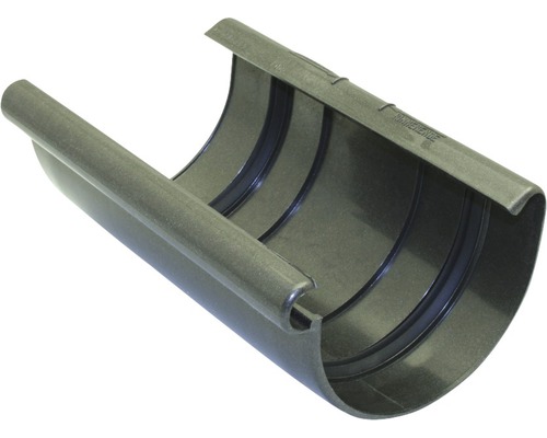 Marley Rinnenverbindungsschale Kunststoff halbrund Anthrazit metallic DB703 NW 100 mm Halbrund Dachrinne aus Kunststoff