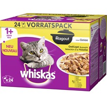 Katzenfutter nass whiskas Ragout 1+ in Gelée Geflügel 24 x 85 g-thumb-1