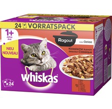 Whiskas Ragout Katzennahrung im 24er Vorratspack mit verschiedenen Fleischsorten für Katzen ab einem Jahr