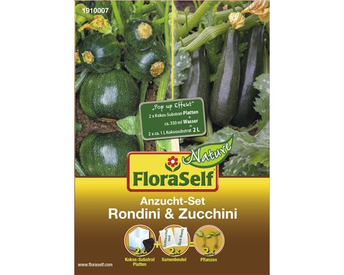 Anzucht-Set Rondini & Zucchini Gemüsesamen FloraSelf Nature