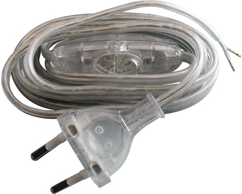 Euro Kabel mit Schalter 2m zum Konfektionieren für Lampen Leuchten Geräte  2-polig Schnur-Schalter Weiß: : Baumarkt