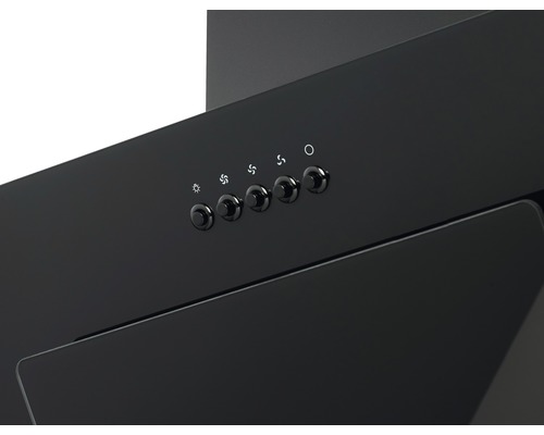 Nahaufnahme einer Dunstabzugshaube mit Bedienknöpfen für Licht und Gebläsestufen