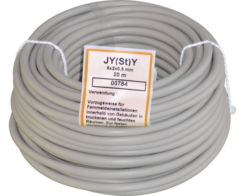 Telefonkabel JY(St)Y 6x2x0,6 Millimeter, 20 Meter Ring