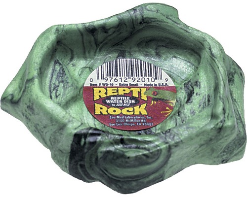 Futterstelle ZOO MED Repti Rock Water Dish 10x9x3 cm zufällige Farbauswahl Reptilienschale aus Stein