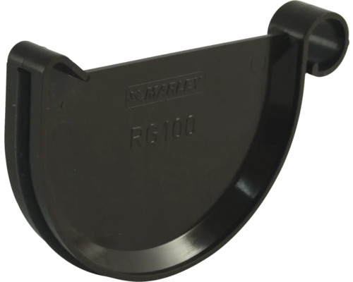 Marley Rinnenendstück Kunststoff halbrund Schokoladenbraun RAL 8017 NW 125 mm Marley Dachrinnenhalter RG100