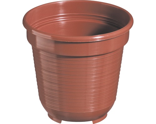 Pflanztopf geli Kunststoff Ø 10 H 9 cm terracotta Blumentopf aus Kunststoff mit gerippter Textur