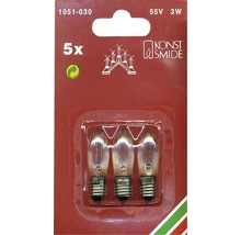 Fünf Glühbirnen 55V 3W im Blisterpack