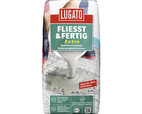 Lugato Ausgleichsmasse Fliesst & Fertig Extra 20 kg Lugato Fließspachtel für Bodenausgleich