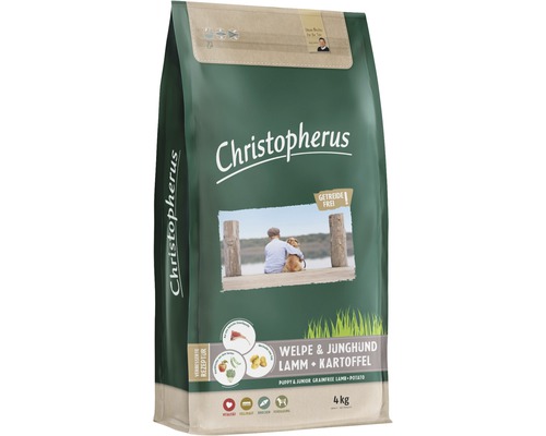 Hundefutter trocken Christopherus Welpe & Junghund Lamm & Kartoffel 4 kg