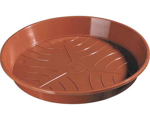 Blumentopf Untersetzer geli Kunststoff Ø 18 H 2,5 cm terracotta Untersetzer für Pflanzentöpfe aus Kunststoff