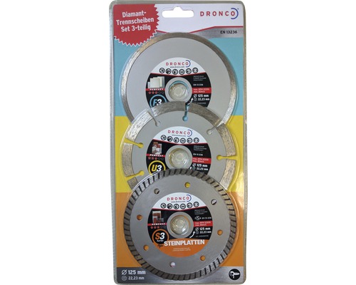 Diamanttrennscheibe Set 3-teilig Perfect U3, Perfect S3 turbo, Perfect F3 Ø 125x22,23 mm Diamanttrennscheibe Set 3-teilig Perfect U3, Perfect S3 turbo, Perfect F3 Ø 125x22,23 mm