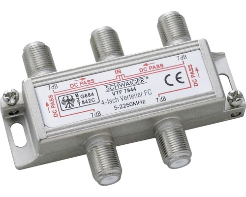 Verteiler 4-fach (12 dB) für Hausverteilanlagen Schwaiger VTF7844531