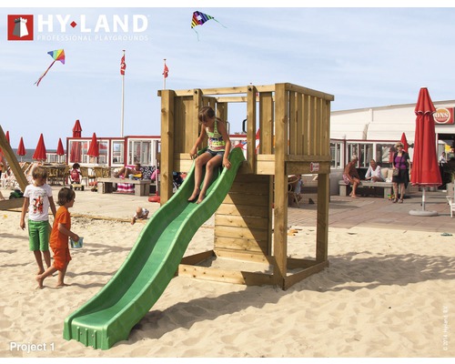 Spielturm Hyland Projekt 1 Holz mit Rutsche grün-0