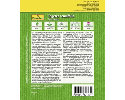 Tagetes tenuifolia Luna Lemon Saatgutpackung